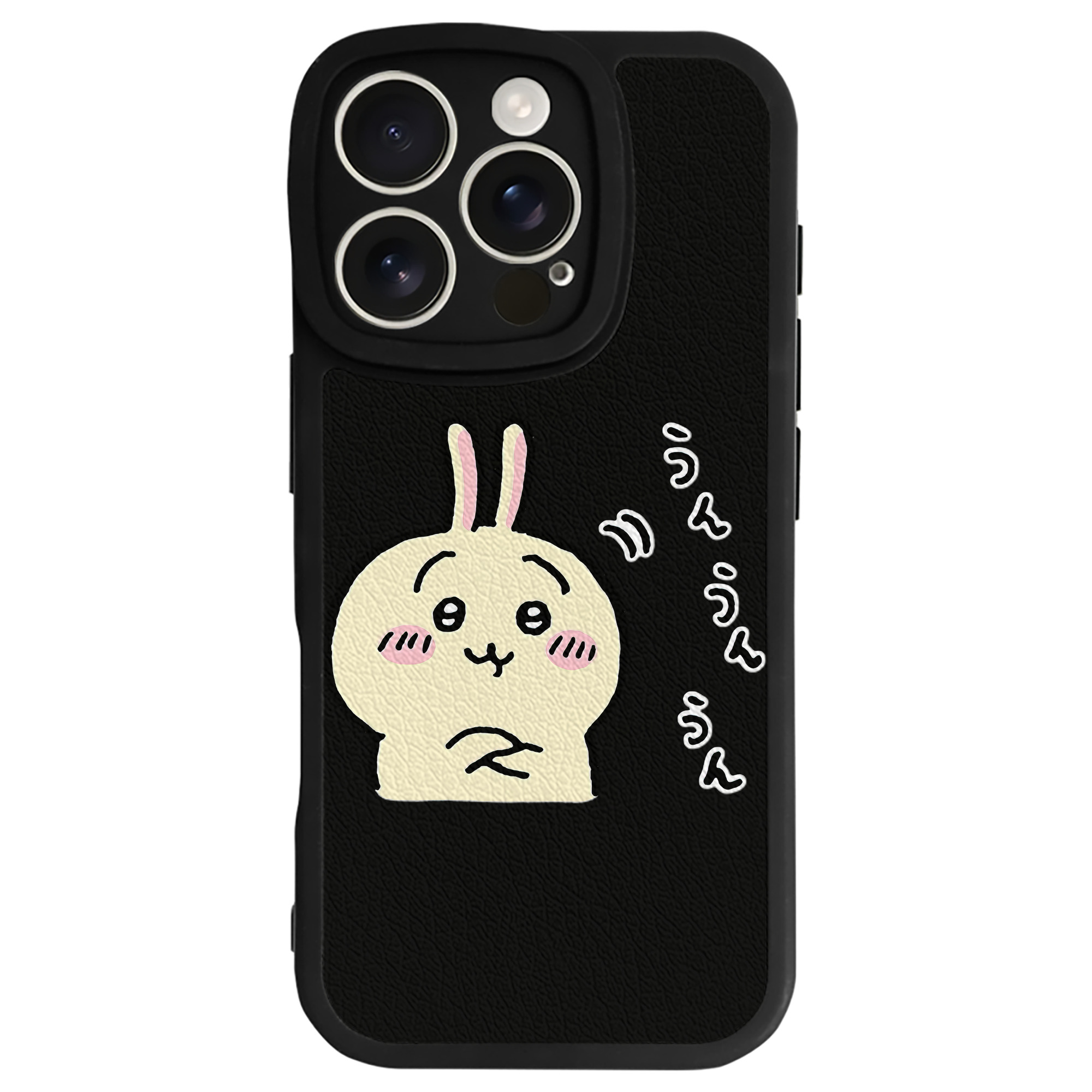 （画像用） ちいかわ うさぎ Chii-kawa usagi 【iPhone 16シリーズ対応】シリコンスマホケース（レザー調） 材質：シリコン